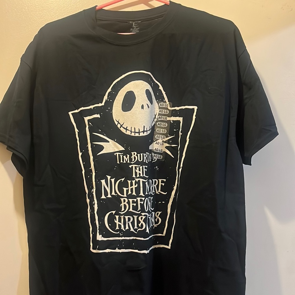 Nightmare Before Christmas Jack Skellington Black Graphic Tee Mens Short Sleeve